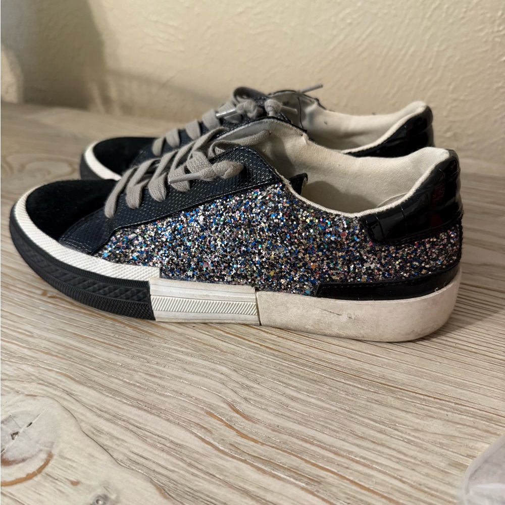 Steve Madden Black and Glitter Sneakers Casual Style